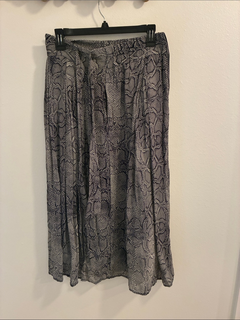 Maeve Snake-Print Maxi Skirt in Black and Gray